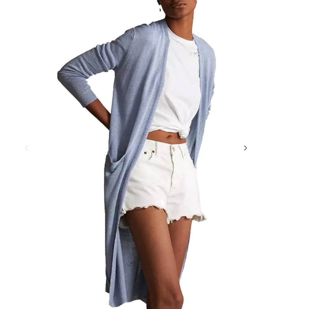 NWT Polo Ralph Lauren Women's Long Open Linen Cardigan XS - Picture 4 of 7